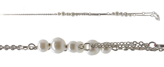 Silver and pearl bead