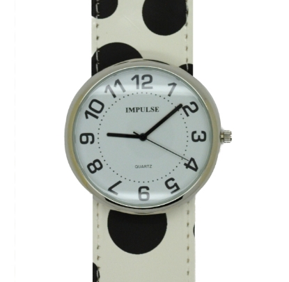Show details for Impulse Slap Watch 041 - LARGE- White/Black Spots Picture of Impulse Slap Watch 041 - LARGE- White/Black Spots