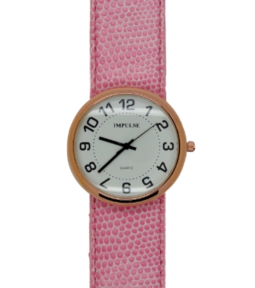 Show details for Impulse Slap Watch - SMALL - Lizard - Rose Gold/Light Pink Picture of Impulse Slap Watch - SMALL - Lizard - Rose Gold/Light Pink