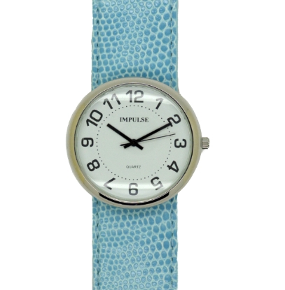 Show details for Impulse Slap Watch - SMALL - Lizard - Silver/Light Blue Picture of Impulse Slap Watch - SMALL - Lizard - Silver/Light Blue