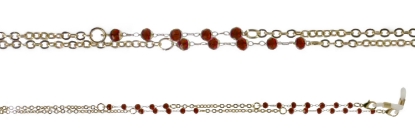 Show details for Gold and red bead chain Picture of Gold and red bead chain